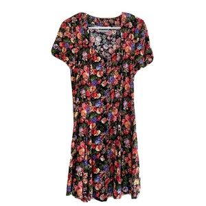 Vintage Joni Blair floral dress with sweetheart neckline